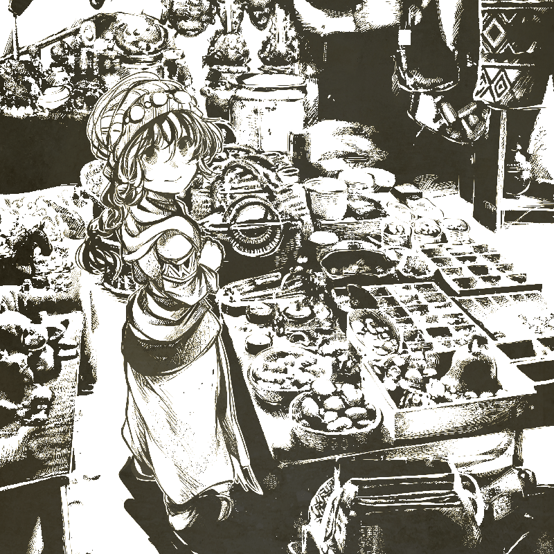 宣教師ゴンドルフ　イラスト　オリジナル・白黒　モノクローム5