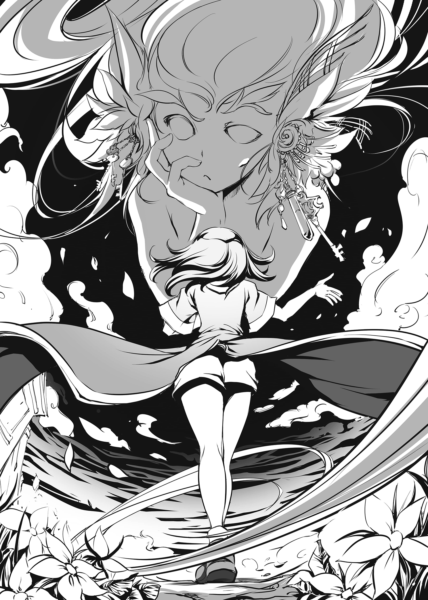 イラスト　オリジナル・モノクロ